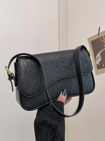 Women's Solid Color Asymmetric Classic Flap Casual Crossbody Shoulder Bag, Versatile Textured PU Leather Commuter Casual Purse for Daily Use, Everyday Crossbody Bag