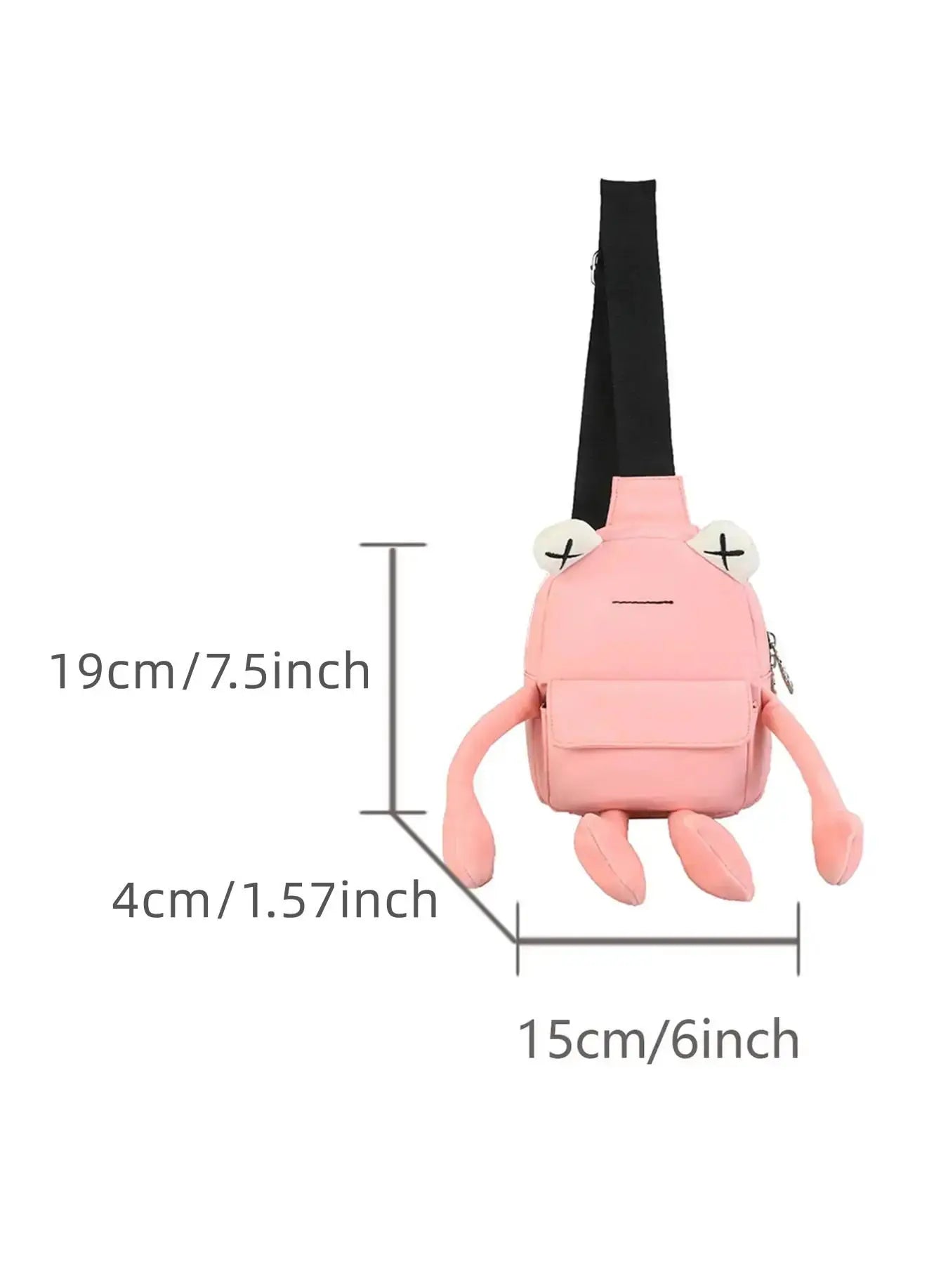 Women's Cute Cartoon Frog Design Chest Pack, Casual Novelty Crossbody Fanny Pack, Fashionable Zipper Sling Pack for Daily Use, Versatile Bag, Lightweight Crossbody Bag, Crossbody Purse, Crossbody Shoulder, Crossbody Shoulder Purses