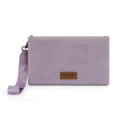 Wrangler RFID Blocking Bifold Clutch Credit Card Holder Purse with Crossbody Strap for Woman