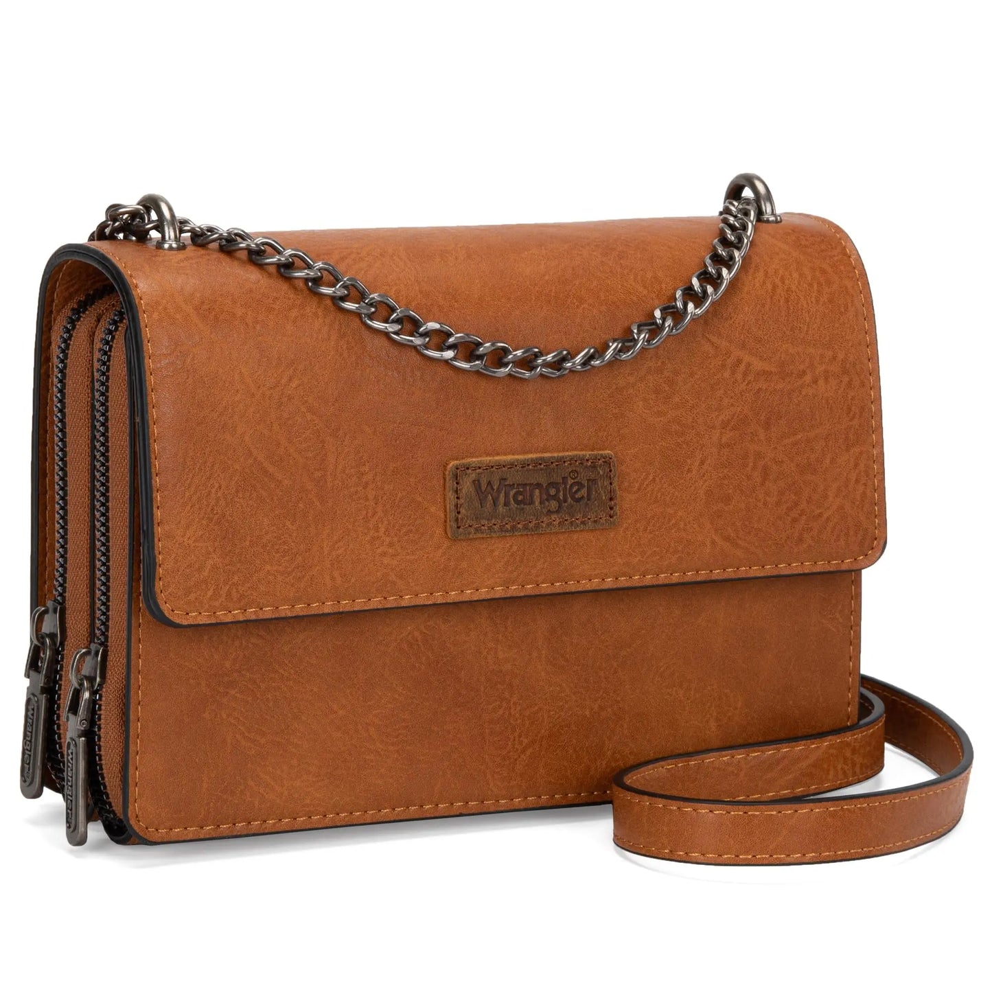 Wrangler Flap Crossbody Purse for Women Shoulder Bag Vintage Wallets with Chain