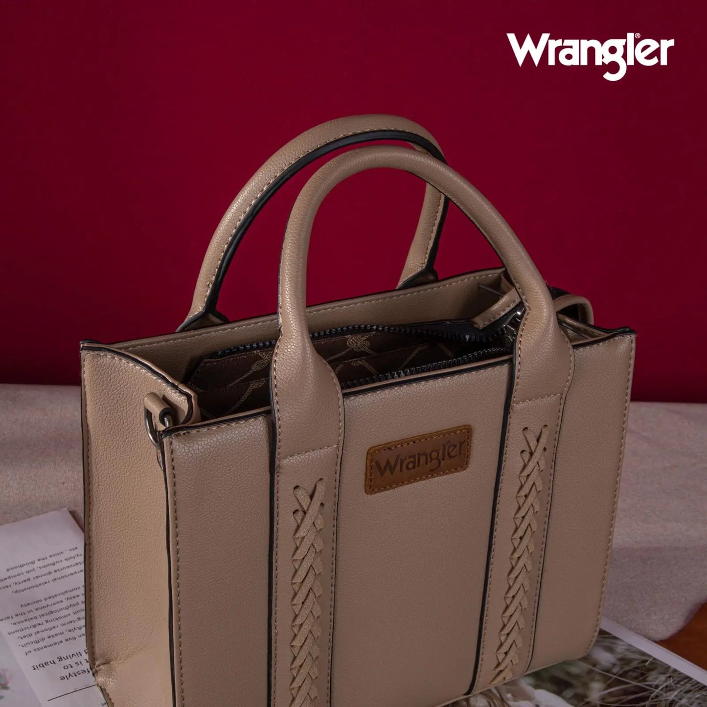 Wrangler Medium Tote Bag Top Handle Handbags Satchel Bag Women with Crossbody Strap
