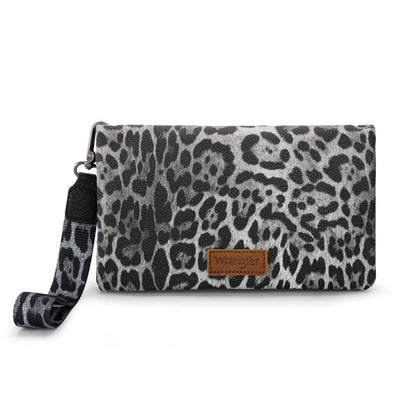 Wrangler RFID Blocking Bifold Clutch Credit Card Holder Purse with Crossbody Strap for Woman