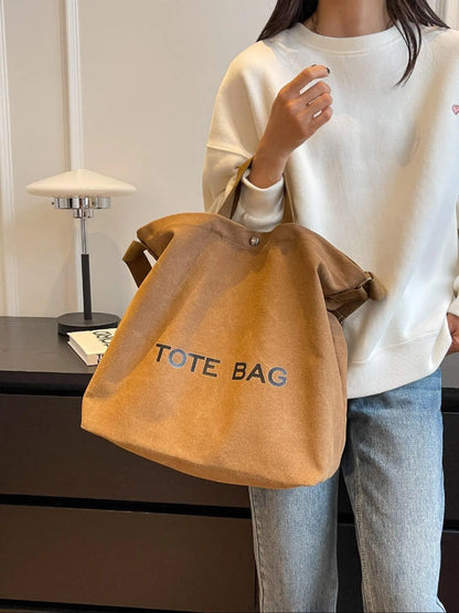 Women's Simple Letter Print Handbag, Casual Large-Capacity Crossbody Shoulder Bag, Suitable for Work & School, Versatile Daily Tote Purse, Stylish Tote Bag, Fashionable Bags