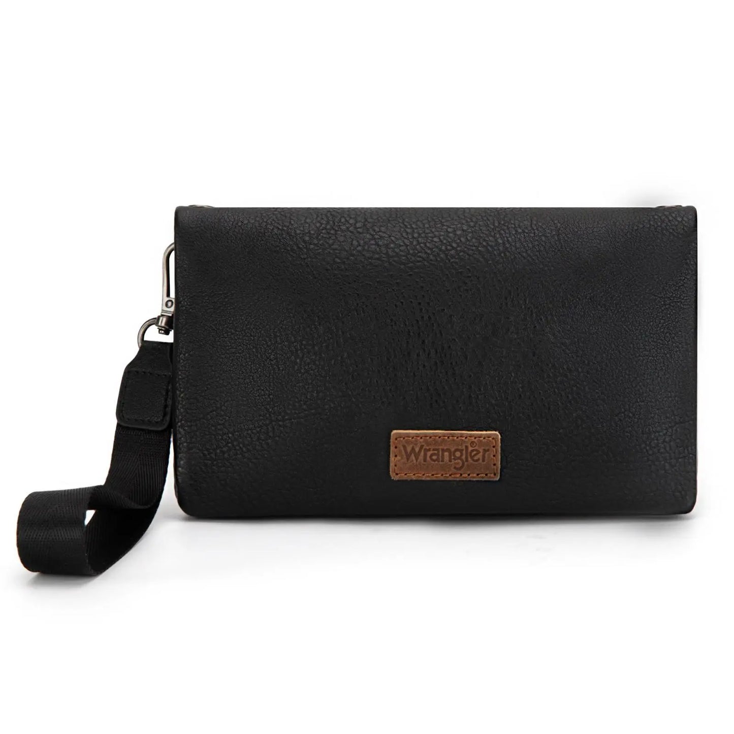 Wrangler RFID Blocking Bifold Clutch Credit Card Holder Purse with Crossbody Strap for Woman