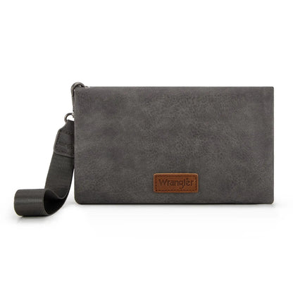 Wrangler RFID Blocking Bifold Clutch Credit Card Holder Purse with Crossbody Strap for Woman