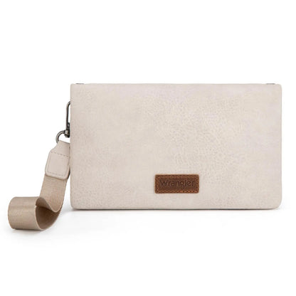Wrangler RFID Blocking Bifold Clutch Credit Card Holder Purse with Crossbody Strap for Woman