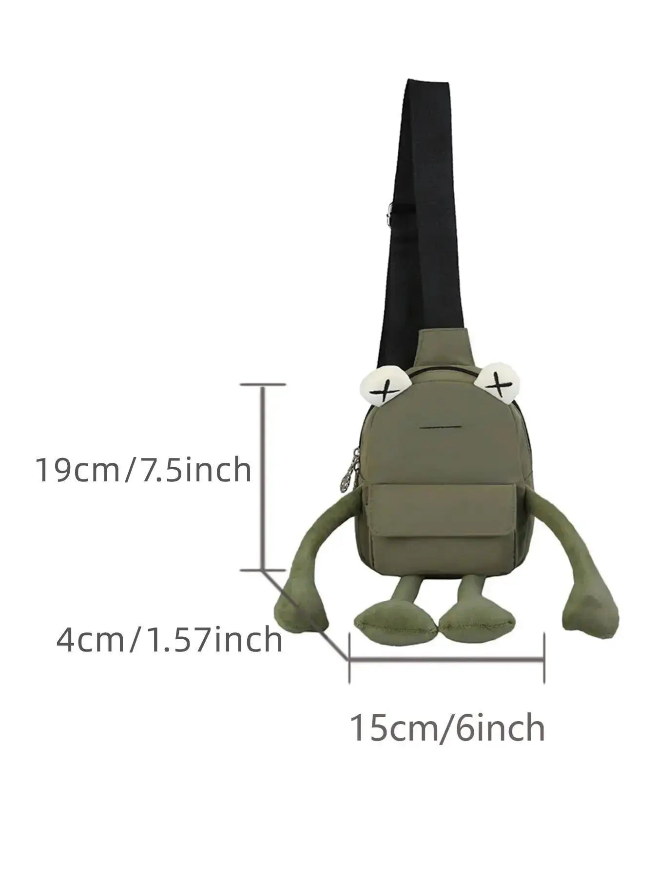 Women's Cute Cartoon Frog Design Chest Pack, Casual Novelty Crossbody Fanny Pack, Fashionable Zipper Sling Pack for Daily Use, Versatile Bag, Lightweight Crossbody Bag, Crossbody Purse, Crossbody Shoulder, Crossbody Shoulder Purses