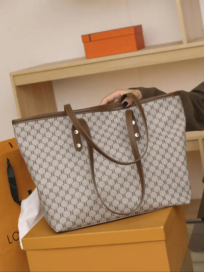 Fashionable Large Capacity Shoulder Bag, Casual Versatile Tote Bag for Women, Trendy All-match Commuter Bag for Daily Used, Handbag Shoulder Bag, Fashionable Patterned Bag, Handbag Shoulder Purse, Aesthetic Shoulder Handbag, Everyday Shoulder Bag