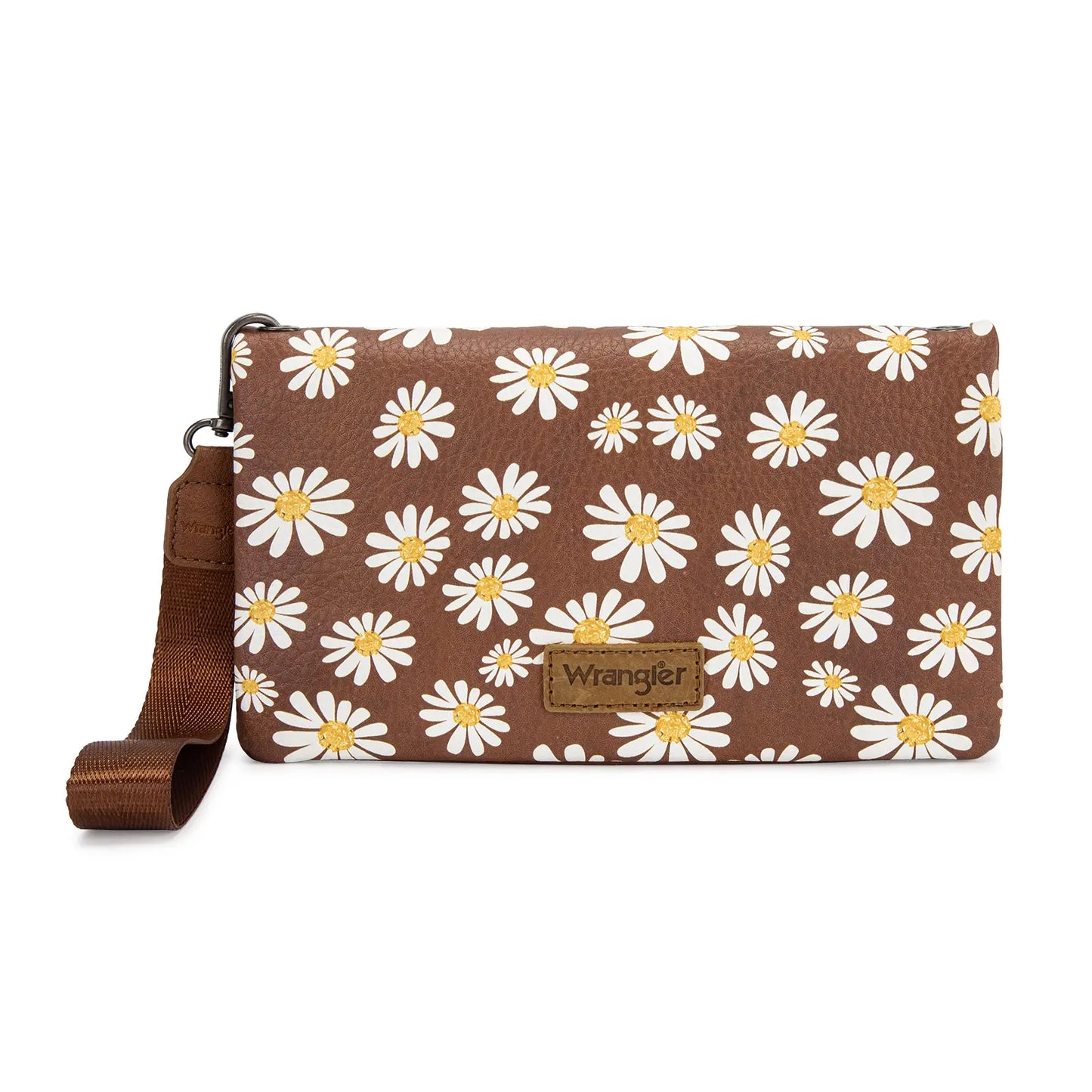 Wrangler RFID Blocking Bifold Clutch Credit Card Holder Purse with Crossbody Strap for Woman