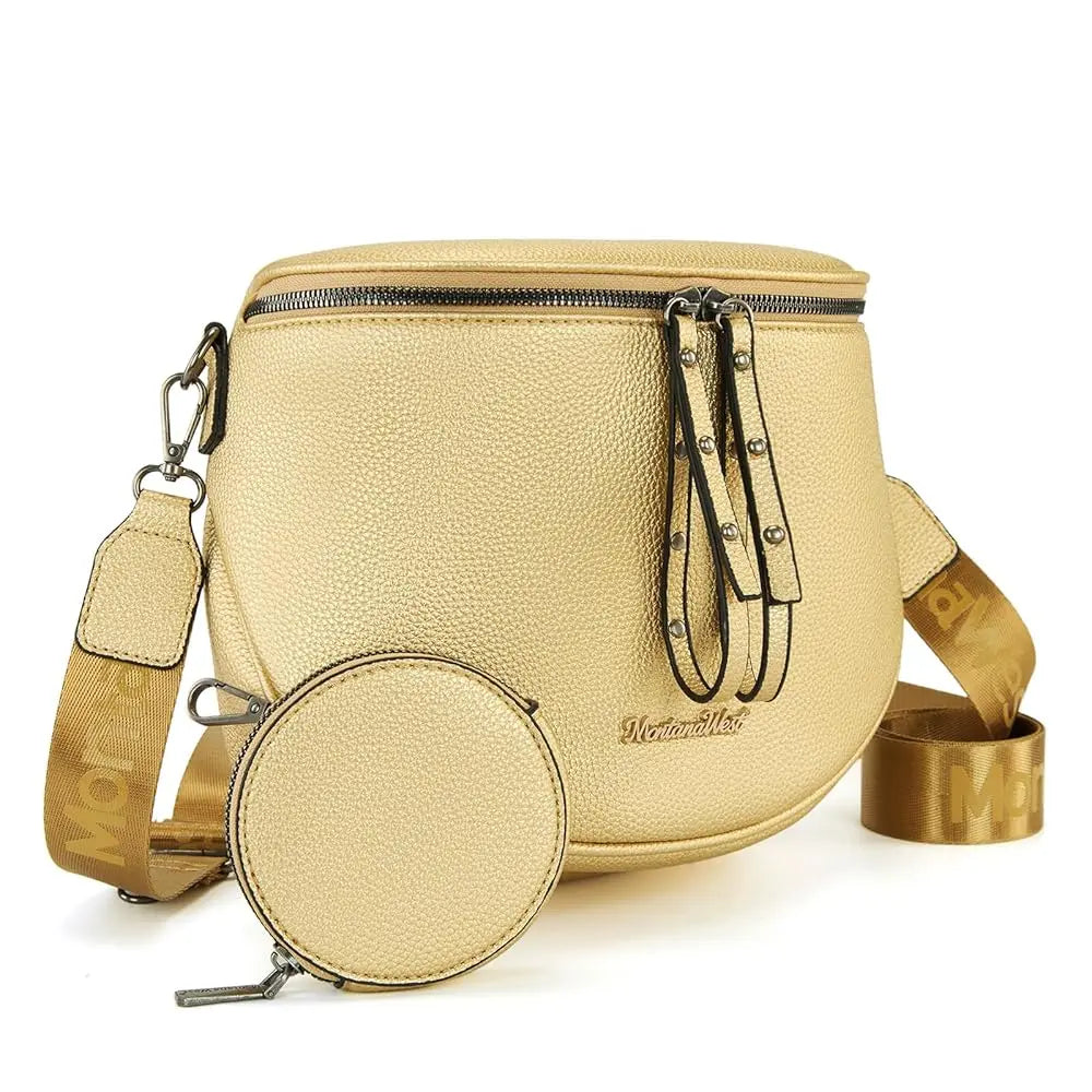 Montana West Large Fanny Pack Crossbody Sling Bags  with Adjustable Strap and Coin Purse