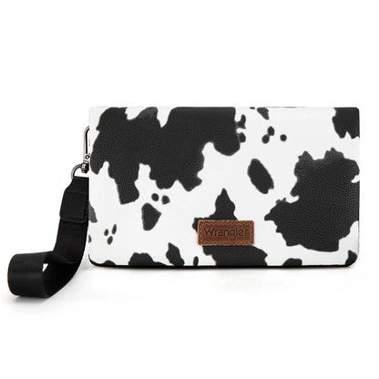 Wrangler RFID Blocking Bifold Clutch Credit Card Holder Purse with Crossbody Strap for Woman