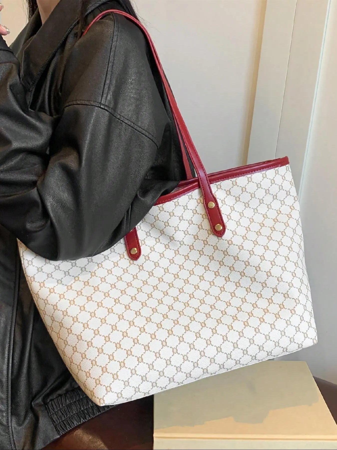 Fashionable Large Capacity Shoulder Bag, Casual Versatile Tote Bag for Women, Trendy All-match Commuter Bag for Daily Used, Handbag Shoulder Bag, Fashionable Patterned Bag, Handbag Shoulder Purse, Aesthetic Shoulder Handbag, Everyday Shoulder Bag