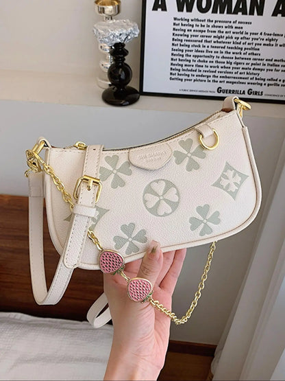 Women's Patterned Bag, Crossbody Bags with Adjustable Strap, Handbag Shoulder Purse, Casual Fashion Bag, Casual PU Leather Zipper Shoulder Purse for Daily Use and Commuting