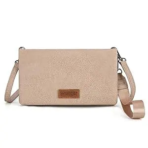 Wrangler RFID Blocking Bifold Clutch Credit Card Holder Purse with Crossbody Strap for Woman