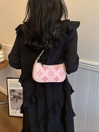 Women's Patterned Bag, Crossbody Bags with Adjustable Strap, Handbag Shoulder Purse, Casual Fashion Bag, Casual PU Leather Zipper Shoulder Purse for Daily Use and Commuting